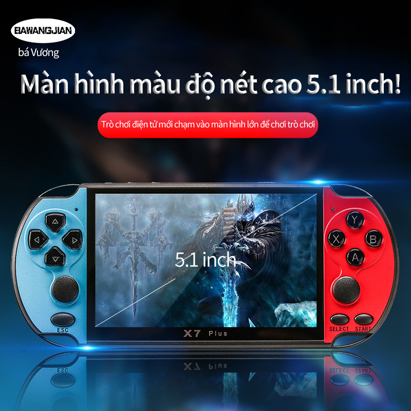 Máy chơi game  X7 Plus máy chơi game màn hình lớn 5.1 inch 8G  HD Giải trí  Chip trò chơi chuyên nghiệp,Hoạt động cần điều khiển kép