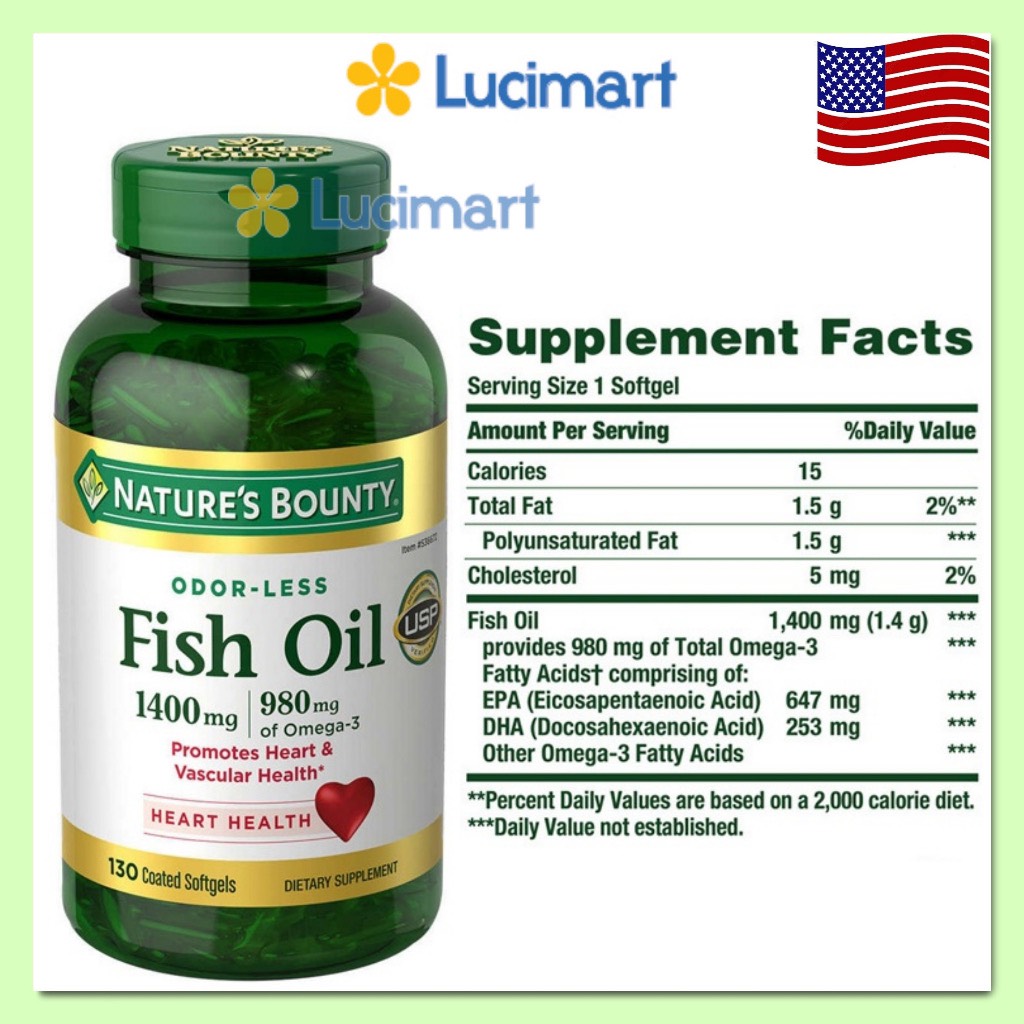 Viên uống dầu cá Omega 3 Fish Oil [Hàng Mỹ]