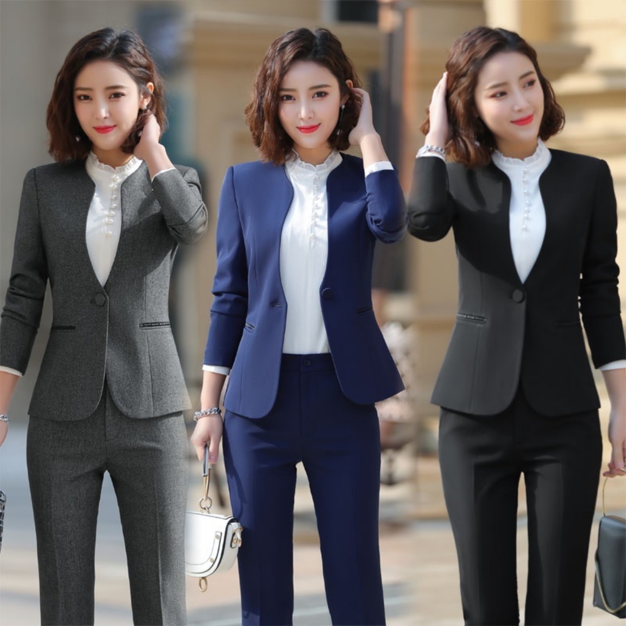 Women work suit long sleeve suit pants tj31