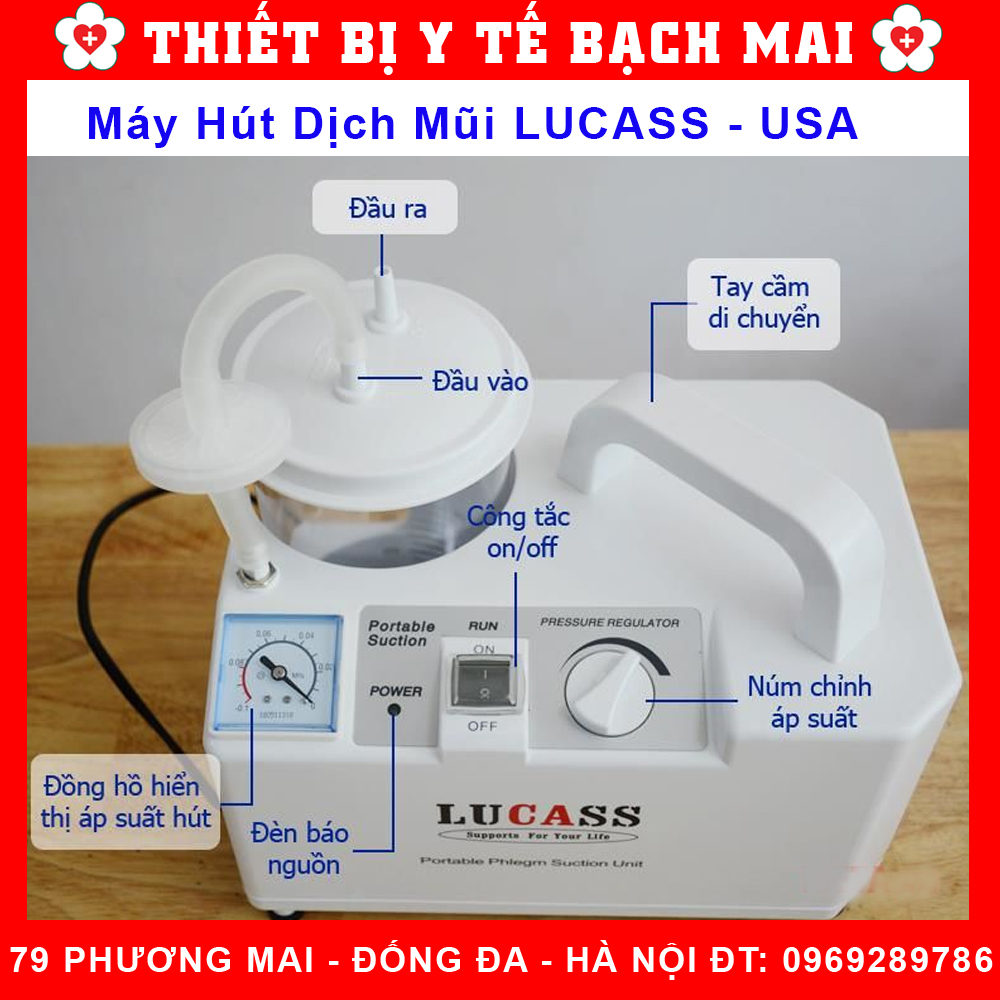 Máy Hút Dịch 1 Bình LUCASS SS-6A Công Nghệ MỸ