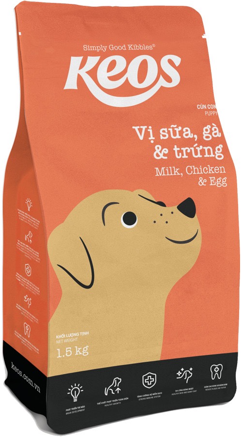 [1.5kg] Thức Ăn Hạt Cho Chó Mọi Lứa Tuổi Keos