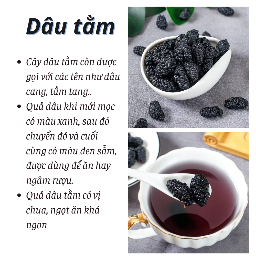 Dâu tằm sấy khô - hàng loại 1 (50,100gr) hỗ trợ đẹp da, đẹp dáng