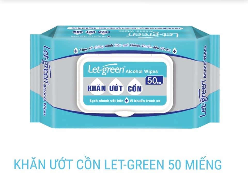 [HCM]Khăn ướt cồn Let-Green (50 miếng/gói)