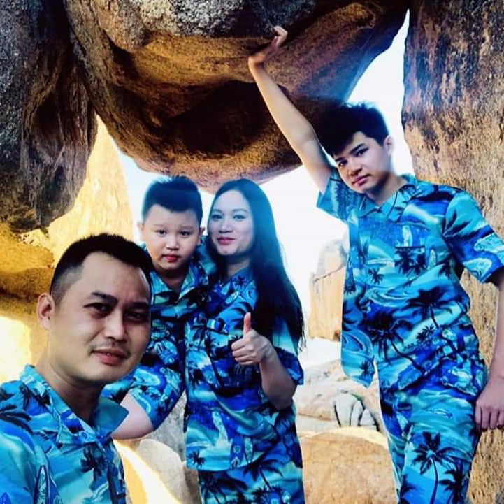 [FreeshipMAX] BỘ ĐI BIỂN CÂY DỪA NỀN XANH SIÊU HÓT , BỘ ĐỦ SIZE (7 - 120 KÝ) CHO GIA ĐÌNH (Hình thật kèm video)