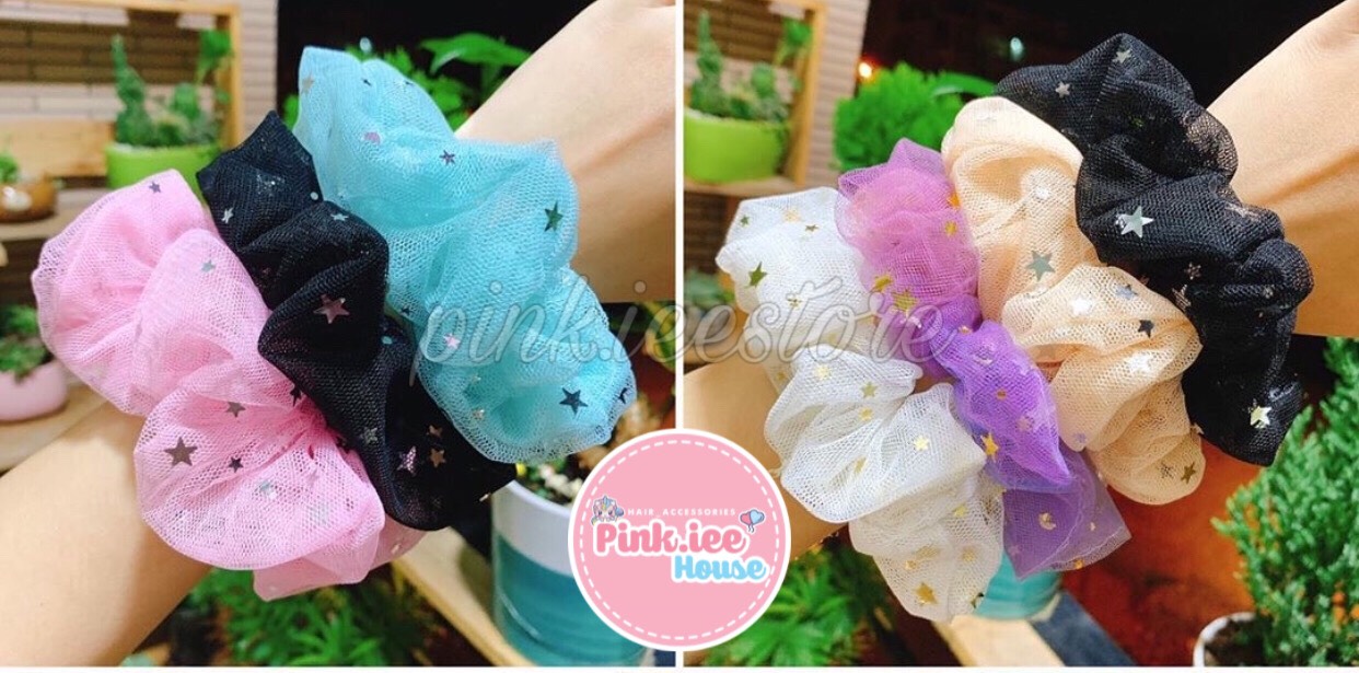 [HCM]SCRUNCHIES LƯỚI SAO 2 LỚP - CỘT TÓC HOTTREND