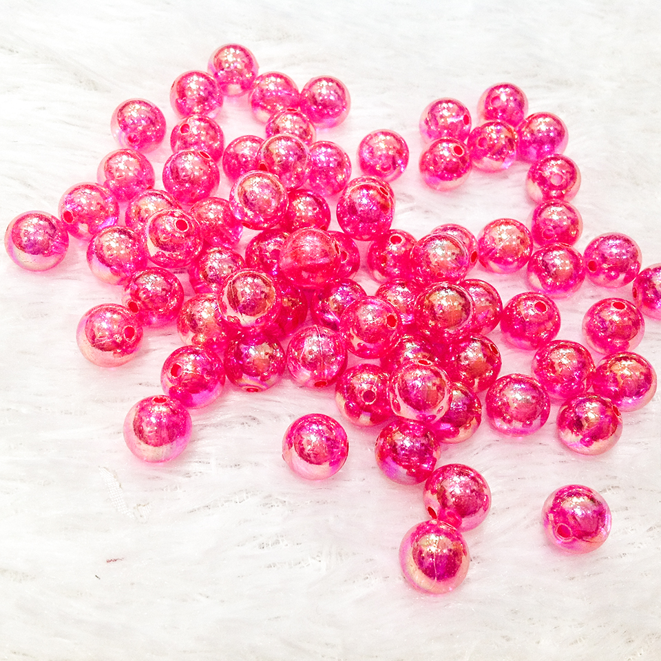 Set 20 hạt nhựa tròn trong vắt ánh nhũ 7 màu 10li,Hạt nhựa ancrylic siêu đẹp xỏ vòng tay trang trí thủ công