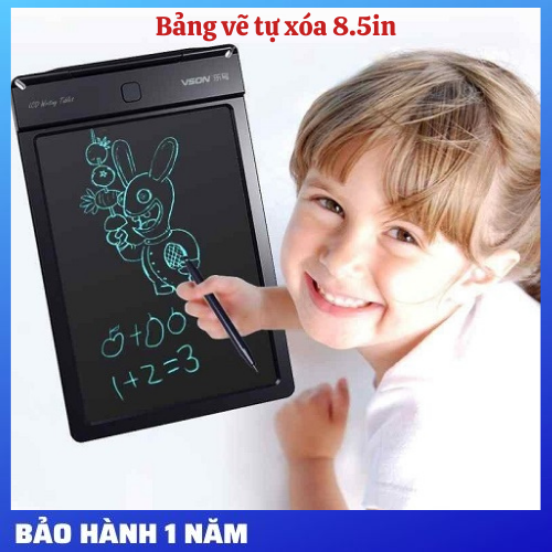 Bảng Viết, Vẽ Điện Tử, Tự Xóa Thông Minh Màn Hình LCD 8.5 inch (Tặng Kèm Bút Cảm Ứng) - LOẠI TỐT