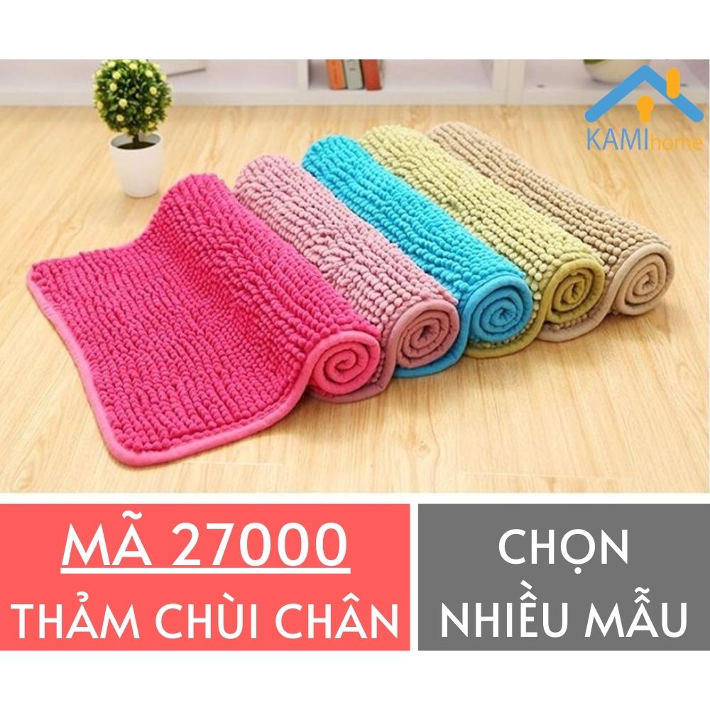 Thảm chùi chân san hô siêu thấm CHỌN MÀU hình chữ nhật kích cỡ 48x30cm lau chân trải sàn mã 27000