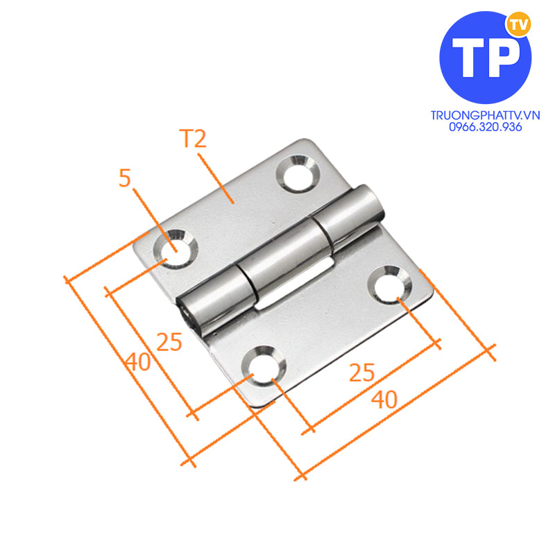 Bản lề inox 304 40x40x2mm /bản lề lá inox 304 40x40x2mm/ 0966.320.936
