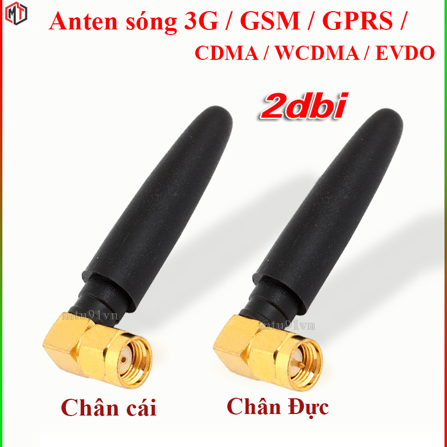 Anten sóng 3g / gsm / gprs / cdma / wcdma / evdo / 2dbi đầu sma dài 5cm