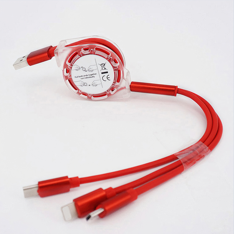 Cáp Sạc rút tròn đa năng 3 Đầu, 3 IN 1 SẠC NHANH, Dây Cao Cấp Siêu Bền