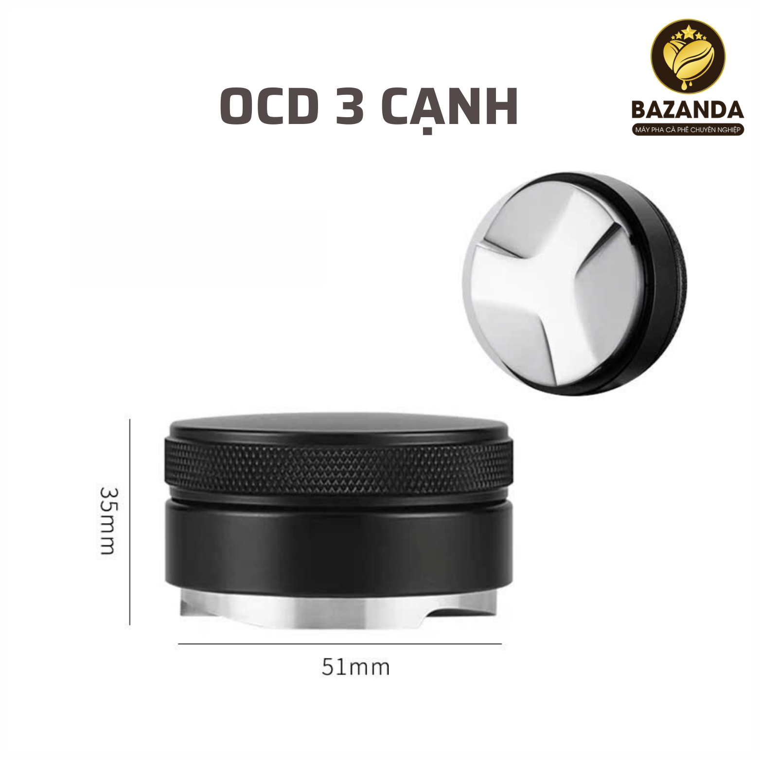 Dụng cụ phân bổ cà phê OCD Tamper xoay 58mm 3 cạnh