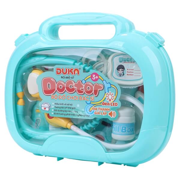 Bộ đồ chơi bác sĩ - Màu xanh có đèn và âm thanh giả lập