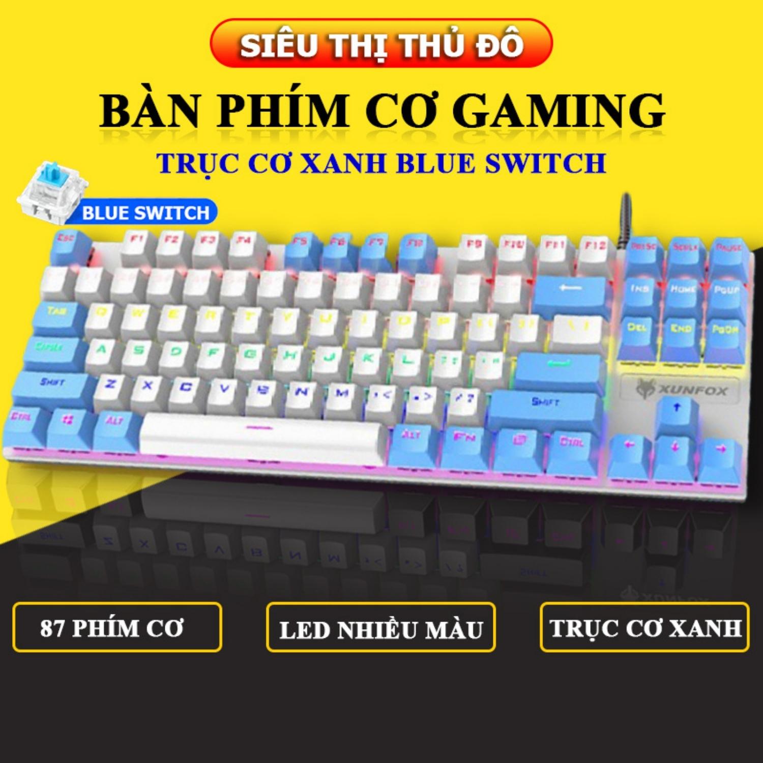 Bàn Phím Cơ Gaming Có Dây XunFox K80 Blue Switch 87 Phím