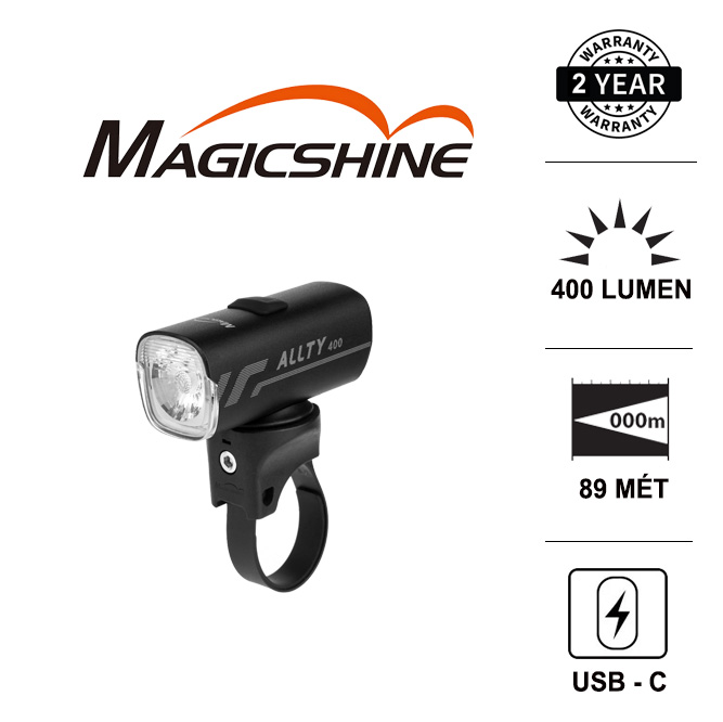 Đèn xe đạp MAGICSHINE ALLTY 400 độ sáng 400 lumen chiếu xa 89m sạc USB