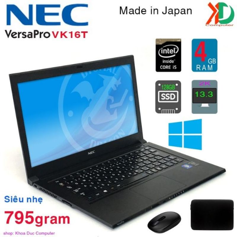 Laptop Nhật NEC VersaPro PC-VK17T Core i5-4200U,4gb Ram,128gb SSD 13.32 K HD siêu mỏng nhẹ 795gram
