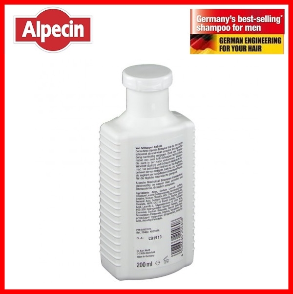 DẦU GỘI SẠCH GÀU ALPECIN MEDICINAL 200ml - HÀNG NHẬP ĐỨC