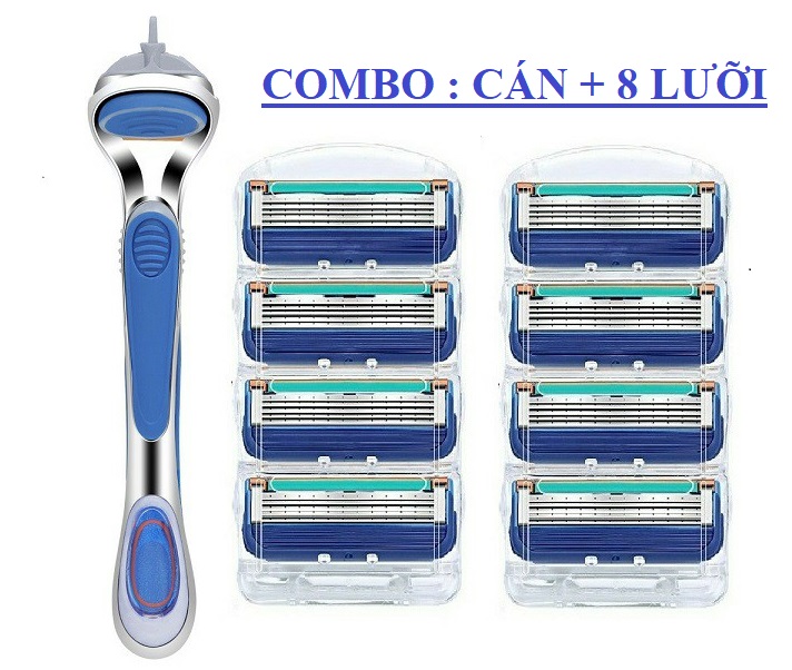 Dao cạo râu 5 Lưỡi Fuli 5  Cán + 8 Lưỡi