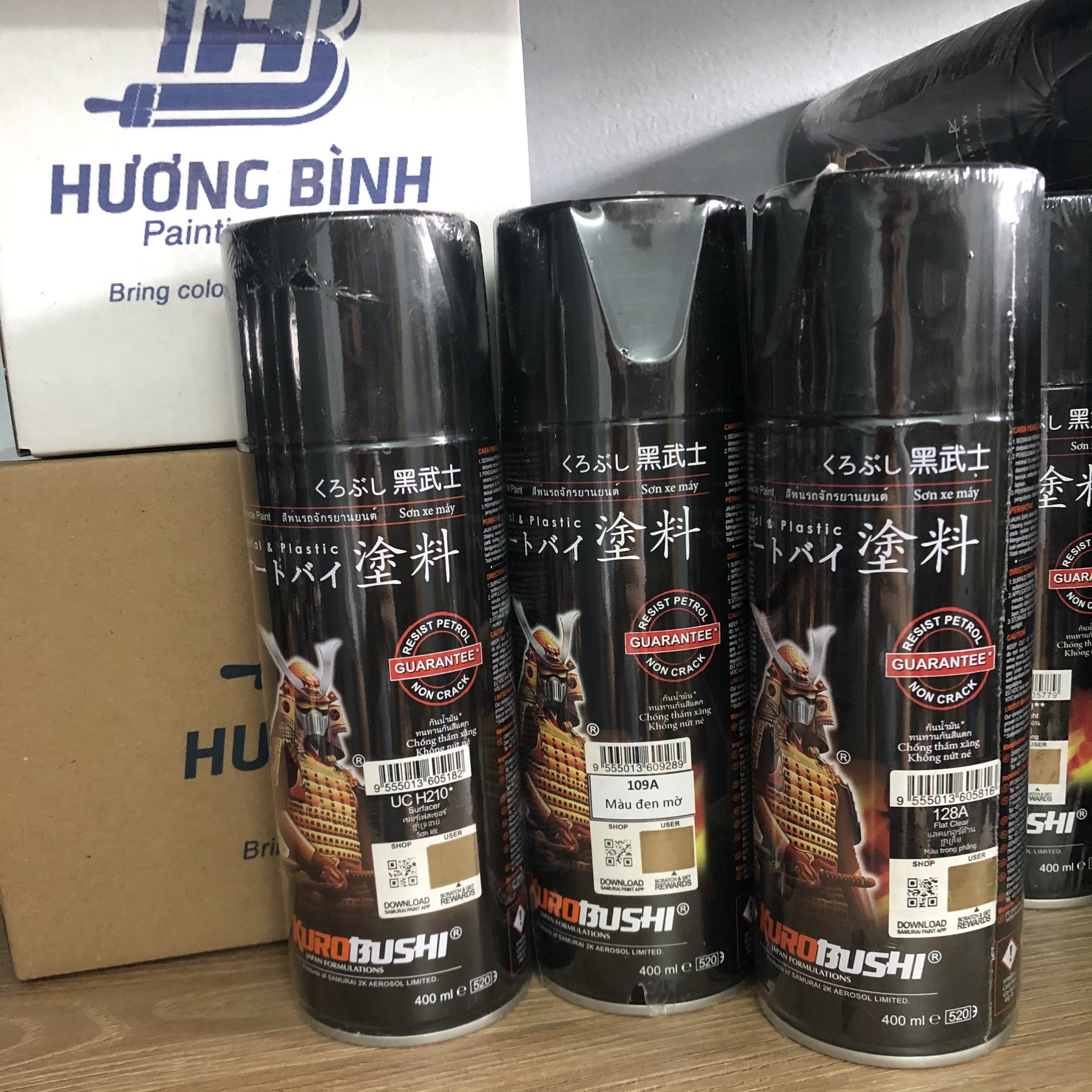 [COMBO] Sơn xịt Samurai màu Đen Mờ/Đen Nhám - 109A