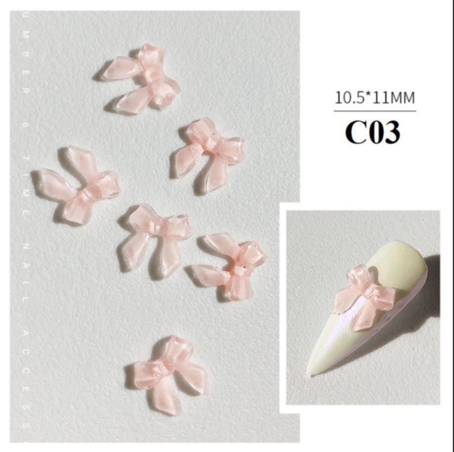 Set 10 Nơ Thạch đủ màu Pha Lê Trang Trí Móng  - ST209