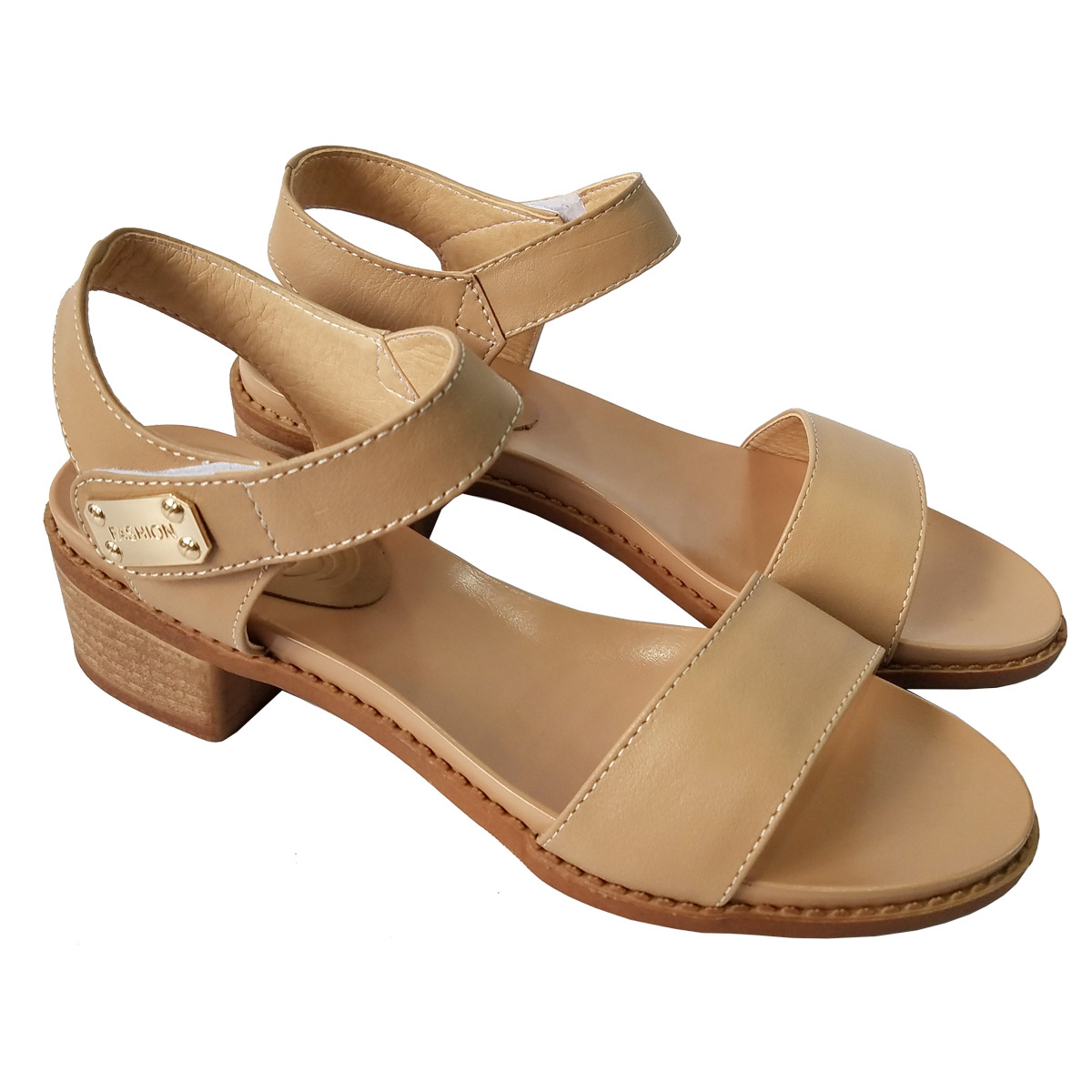 Giày Sandal Cao Gót Nữ Da Bò Thật BIGBEN Cao 4 Phân CG88