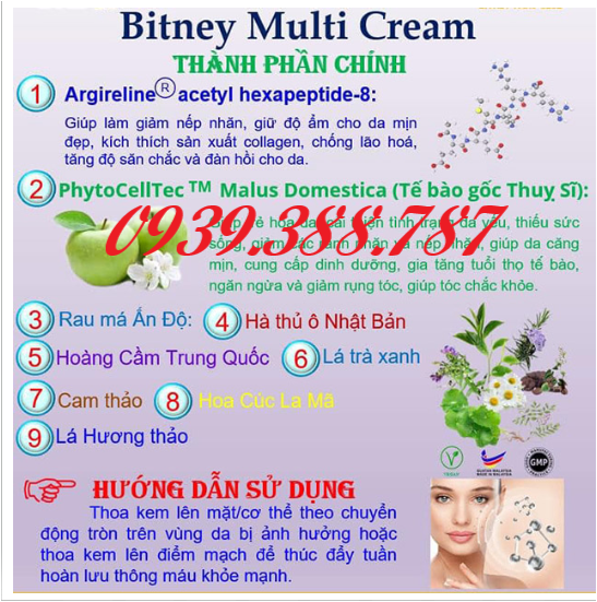 Kem đa năng Bitney Multi Cream(Malaysia)