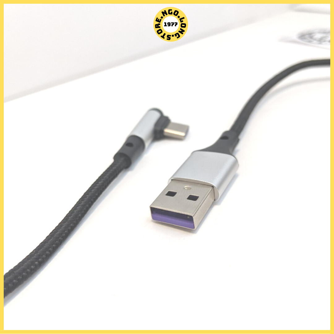 Dây Cáp Sạc Gập Đầu 1m2/ Cáp Sạc Nhanh 3A (Truyền Dữ Liệu) / Micro usb, type c, iphone, samsung - ( cáp sạc không vướng tay khi chơi game )