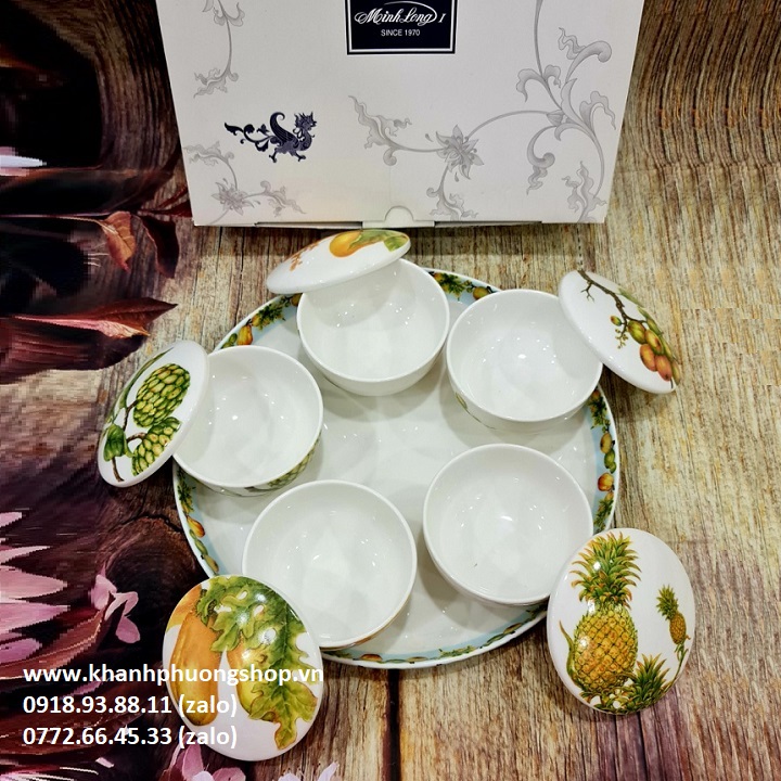khay mứt sứ Minh Long - khay mứt sứ