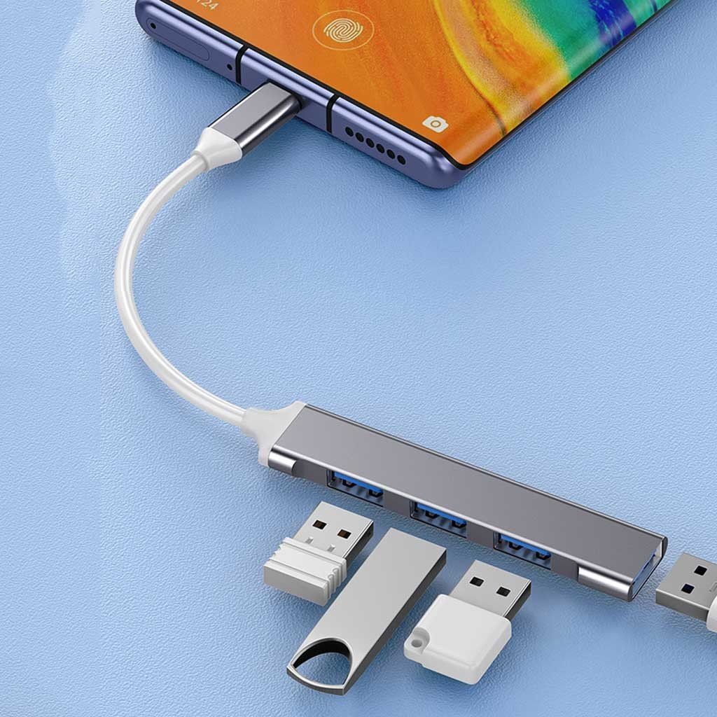 Bộ chuyển đổi TYPE-C sang USB 3.0, cáp chuyển đổi Type-c sang 4 cổng USB tốc độ cao