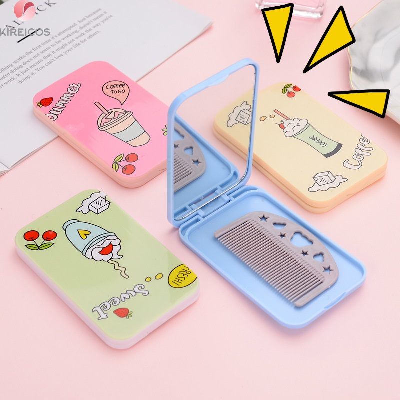 Set gương lược mini hình dễ thương – màu ngẫu nhiên