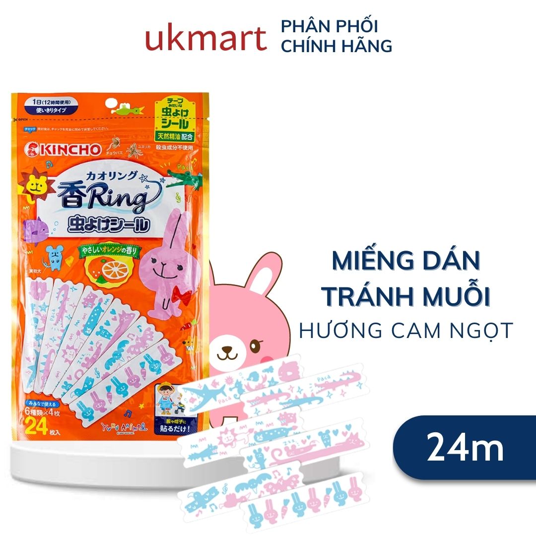 Miếng Dán Tránh Muỗi Hương Cam Ngọt Kincho Nhật Bản 24 Miếng/túi