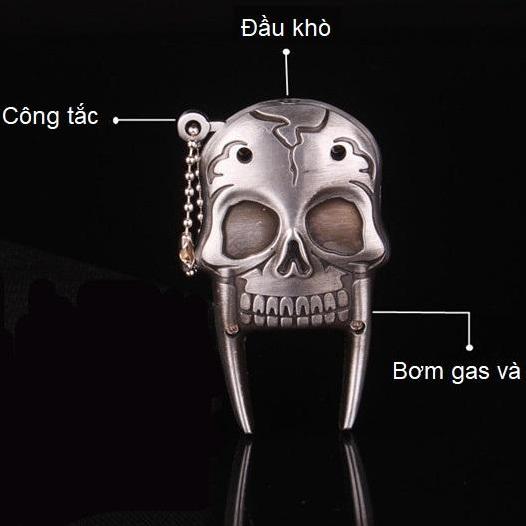BÂT LỬA KHÈ, MÓC KHÓA HÌNH ĐẦU LÂU 2 NANH