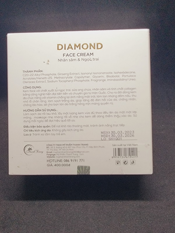[HCM]Kem Face Diamond THANH TRANG MẪU MỚI 2020 (Không Có Serum)