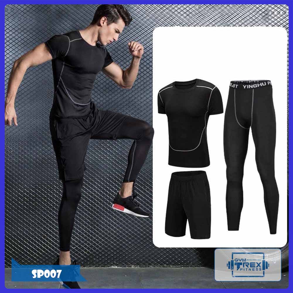 Bộ quần áo gym nam 2 in 1 Gym Trex SP007 - Quần áo giữ nhiệt nam (Men's gym clothes, đồ tập quần áo gym, thể dục,thể hình, Fitness) (không gồm quần đùi)