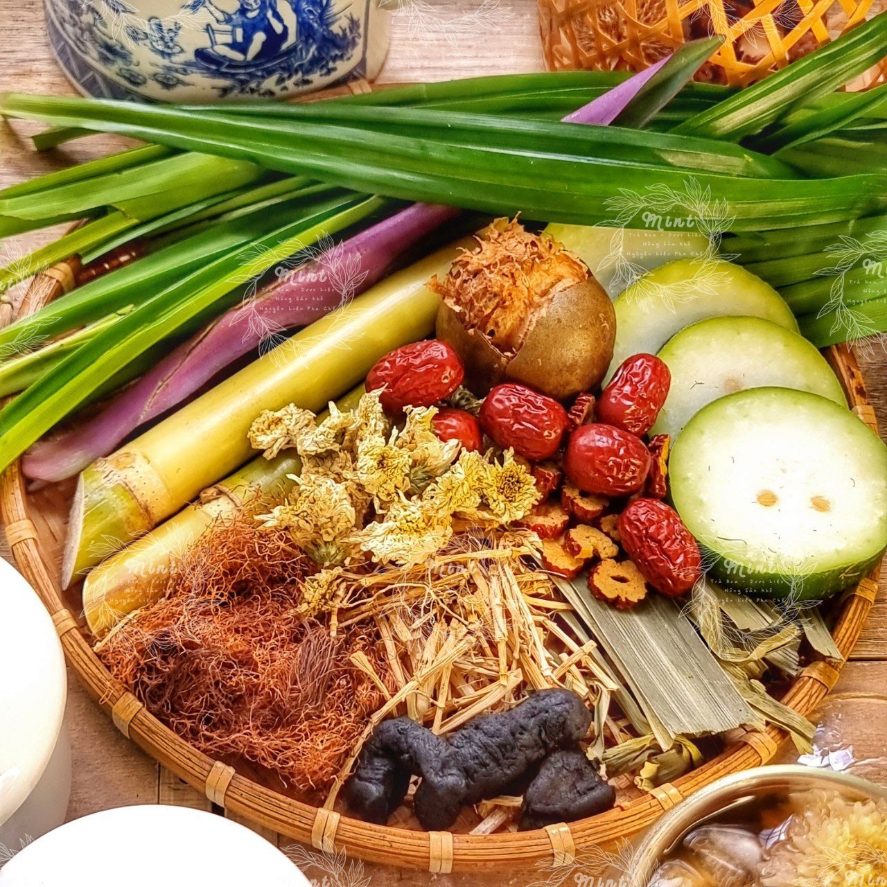 Set Nguyên Liệu Nấu Sâm Bông Cúc Đầy Đủ (Set Tự Nấu Tiện Dụng - Nấu thành phẩm 3 - 3,5 lít)