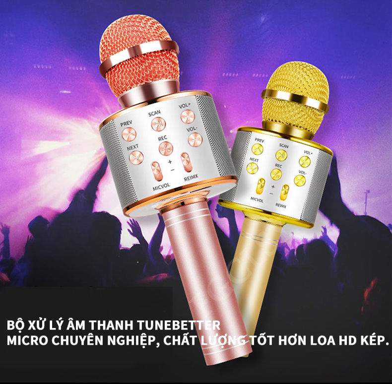 Micro không dây Karaoke WS 858 Bluetooth