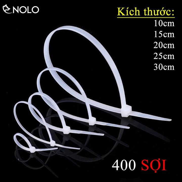 Combo 400 Sợi Dây Rút Nhựa Khóa Túi Đủ Kích Thước Chiều Dài 10cm 15cm 20cm 25cm 30cm