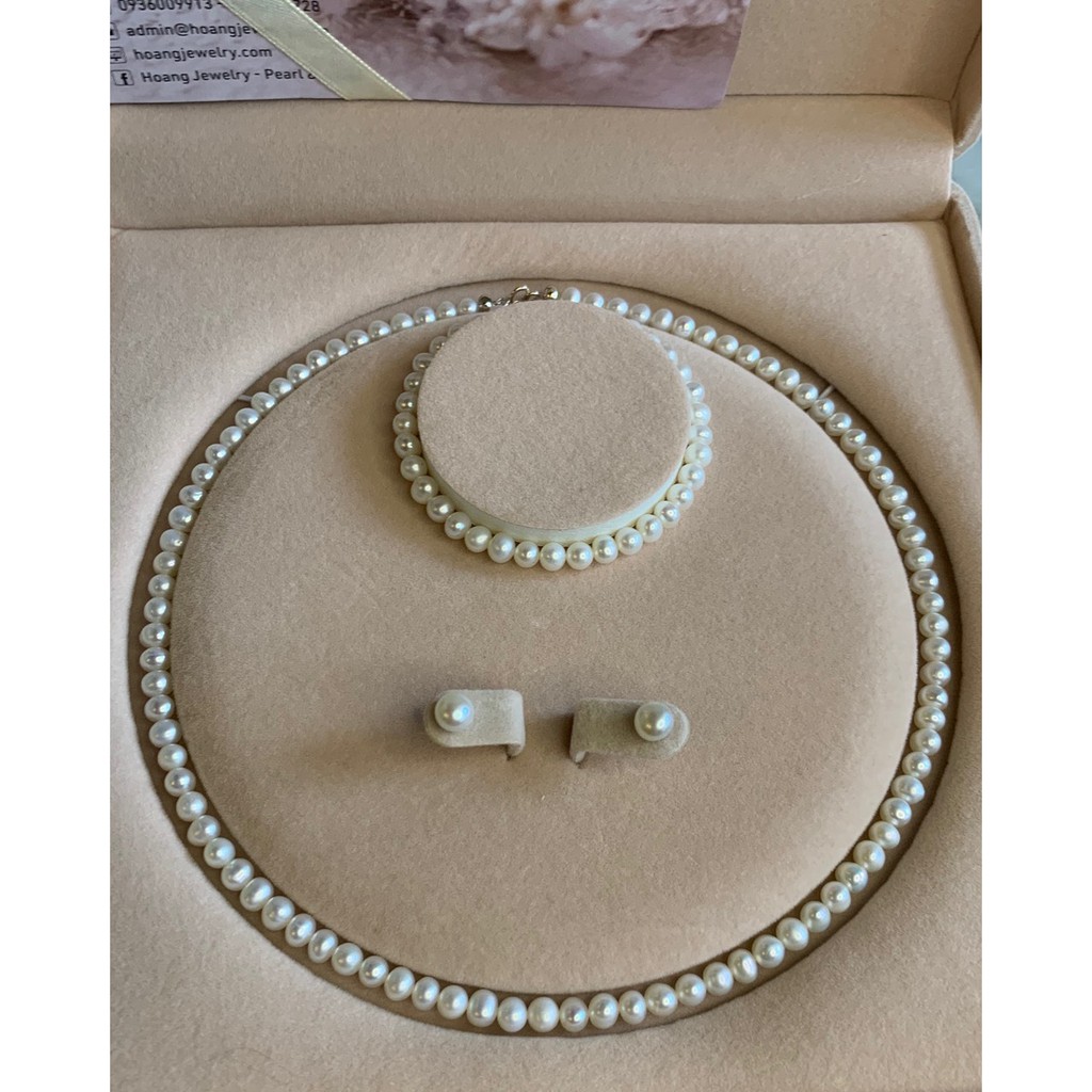 Bộ sản phẩm 3 món ngoc trai size 4-5 li