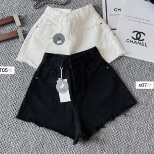 Quần jean short nữ chất kaki giả Jeans thiết kế đơn giản kaki trơn dễ phối đồ Lưng Cao co giãn quần đùi bò