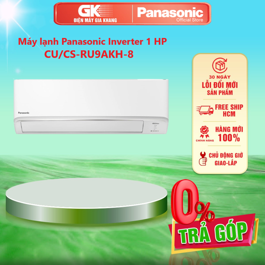 Máy lạnh Panasonic Inverter 1 HP CU/CS-RU9AKH-8 - [HCM] [Trả Góp] - Chế độ ngủ đêm Sleep cho người già, trẻ nhỏ