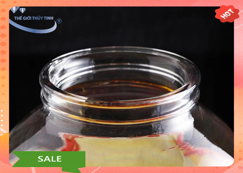 [HCM]Bình Ngâm Rươu Sâm Thủy Tinh Nạp Phúc 6 Lít