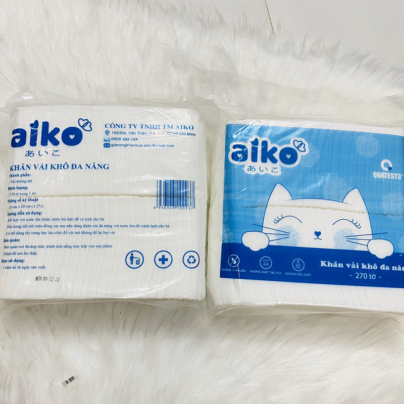 [HCM]Khăn vải khô đa năng AIKO 270 tờ/túi