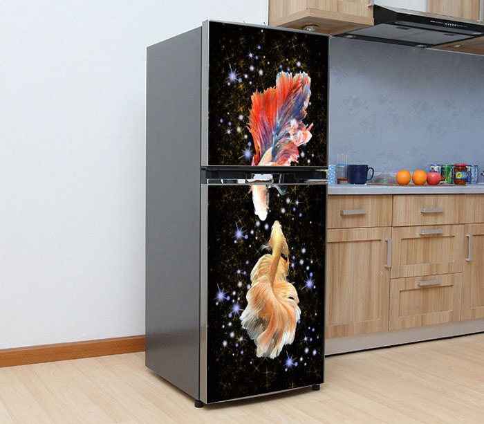 [HCM]Decal dán tủ lạnh Hình cá đẹp 06 - Chất liệu cao cấp