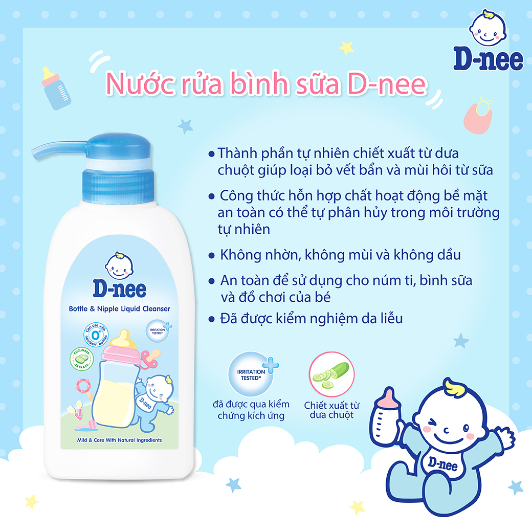 Combo 3 Nước rửa bình sữa D-nee 500 ML