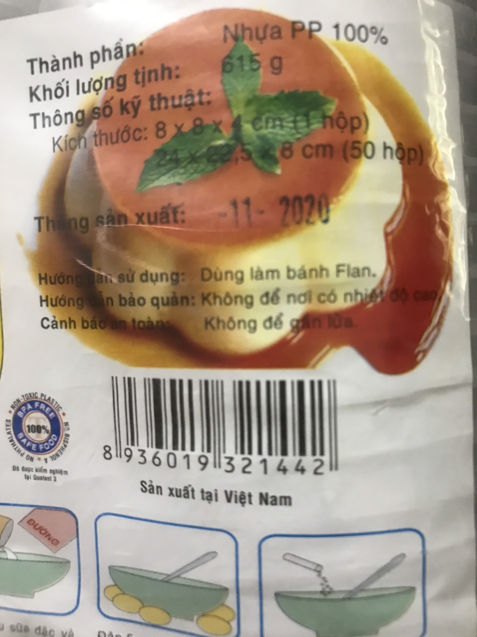 [HCM]Hộp nhựa bánh flan hình hoa có nắp (50 hôp)