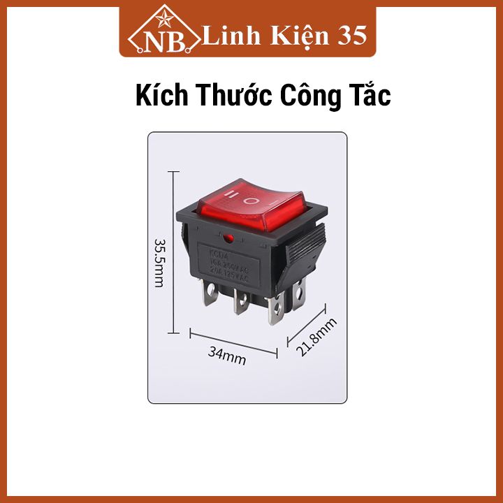 Công tắc bập bênh KCD4 6 chân(6P) 3 chế độ có đèn