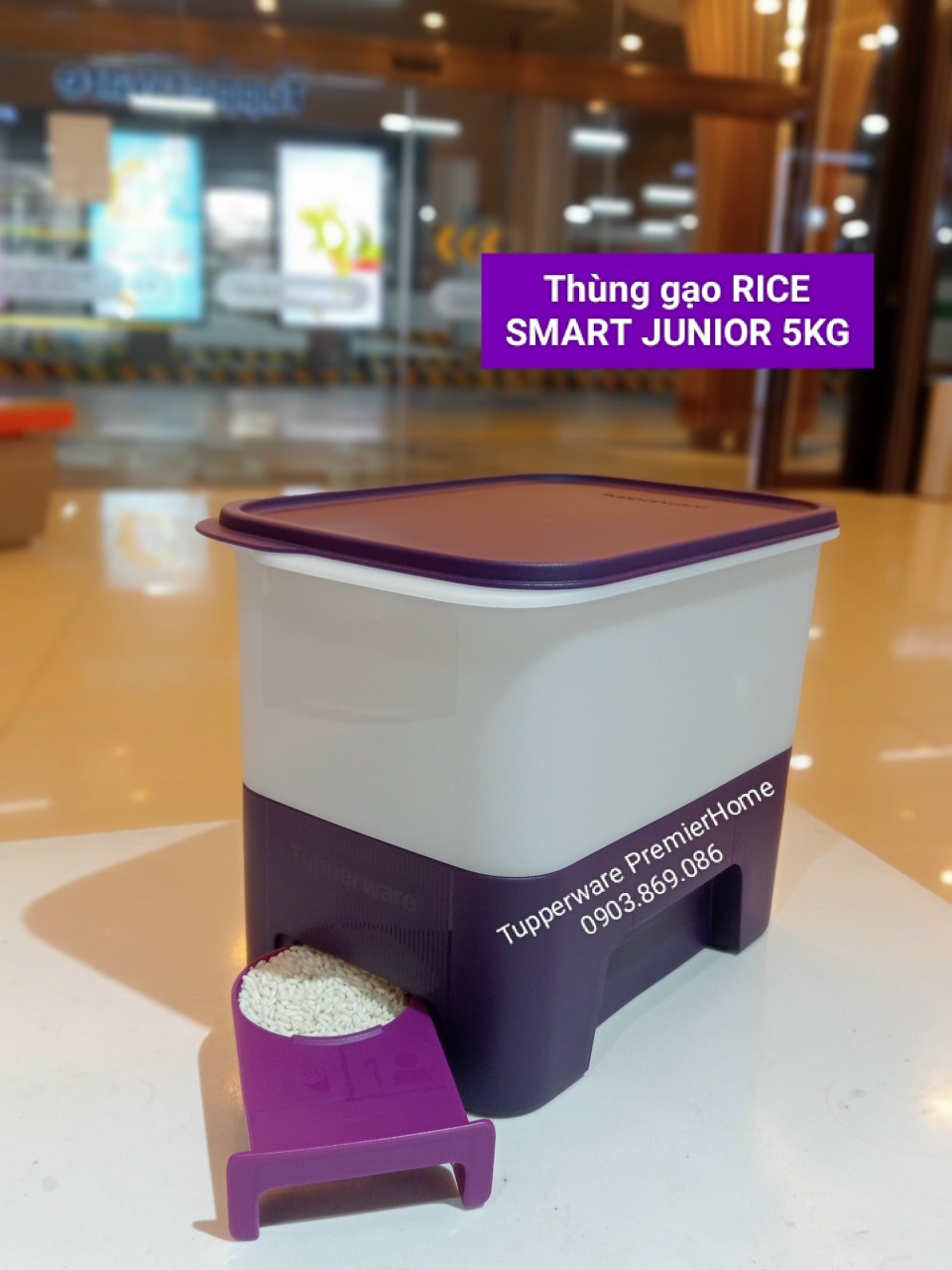 Thùng gạo Tupperware Rice Smart Junior 5kg
