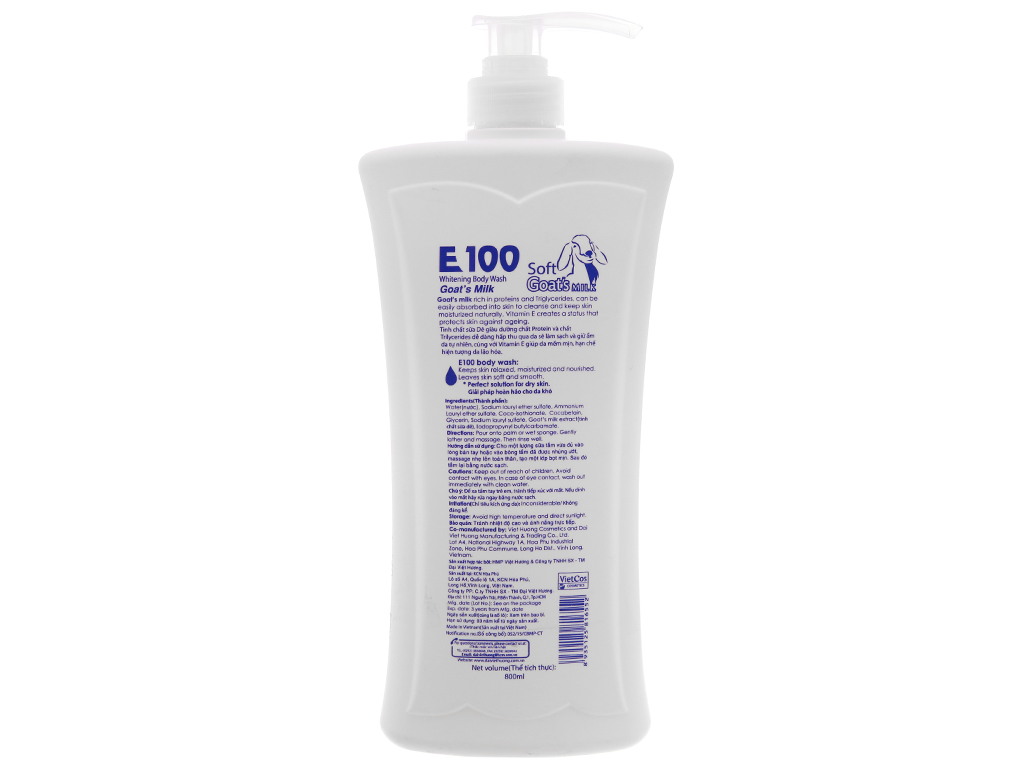 Sữa tắm trắng da E100  800ml