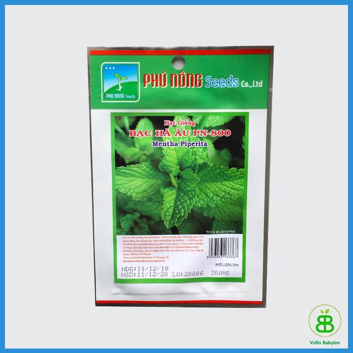 hạt giống bạc hà Âu