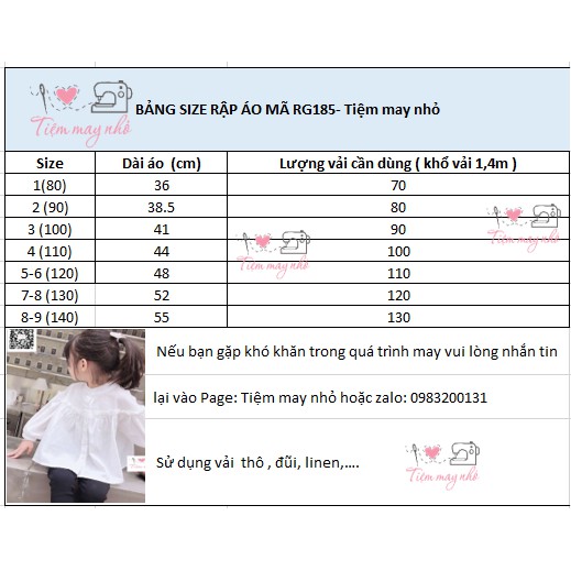 RG185_RẬP GIẤY May Áo Kiểu Mẹ Và Bé Gái